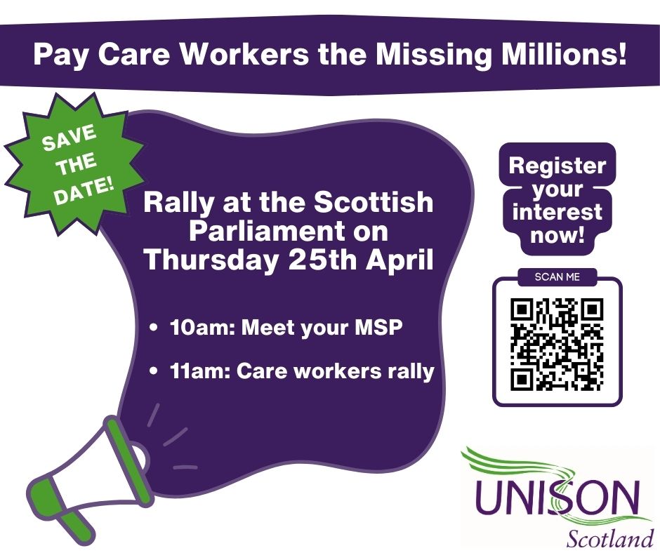 Joint Union lobby of the Scottish Parliament 25 April 11am